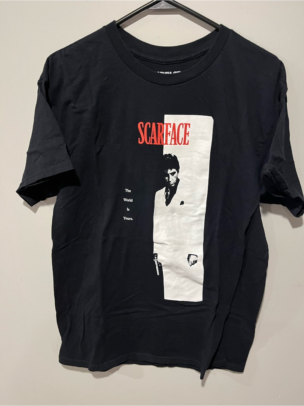 Hybrid Apparel Black Scarface Graphic Tee with Red Logo